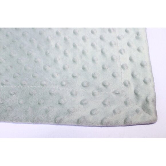Plush Minky Baby Blanket Green Lovey Raised Dot Texture 40x30 Boy or Girl - Picture 4 of 6